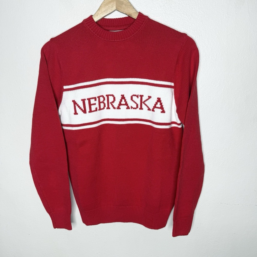 New Hillflint Nebraska Cornhuskers Red White Sweater College Size XS